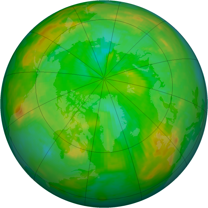 Arctic ozone map for 05 July 1988